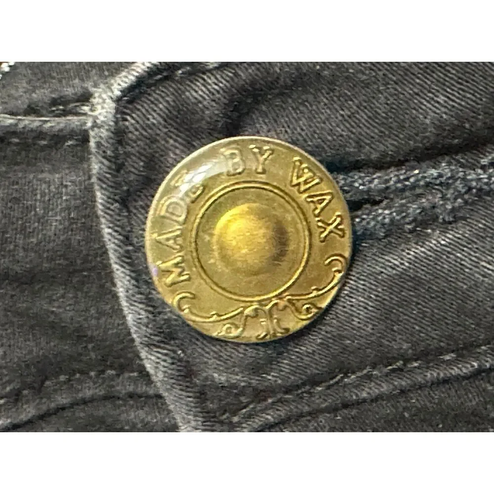 Wax Jean Junior's Black Wash‎ Denim Skinny Jeans Slim Fit Stretch 5-Pocket Zip 5